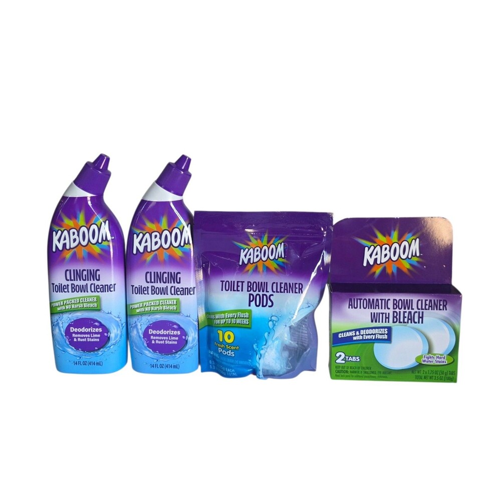 Kaboom Clinging Toilet Bowl Cleaner Lot Of 4
